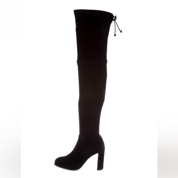 Stuart Weitzman Black Suede Highland Over-the-Knee Boots - Picture 1 of 12